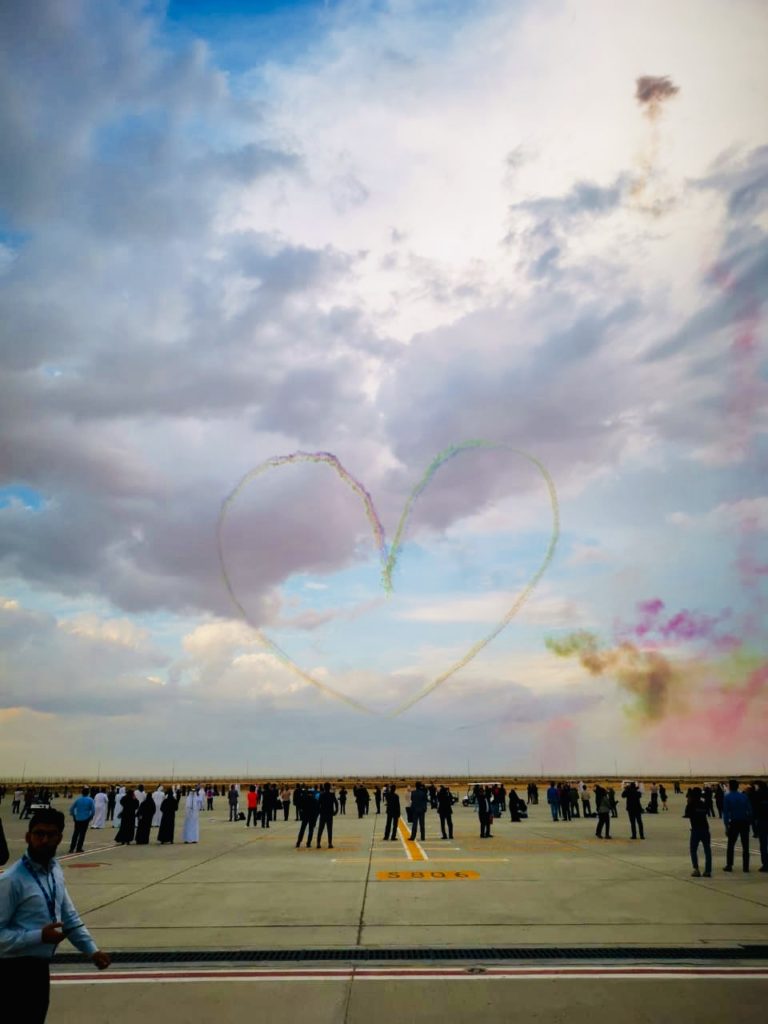 Heart at Dubai Airshow f-18