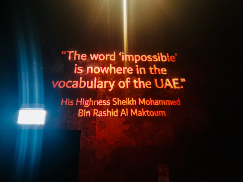 The word impossible is nowhere in the vocabulary of the UAE